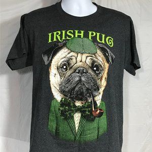 Irish Pug Men's Short Sleeve Black T-Shirt